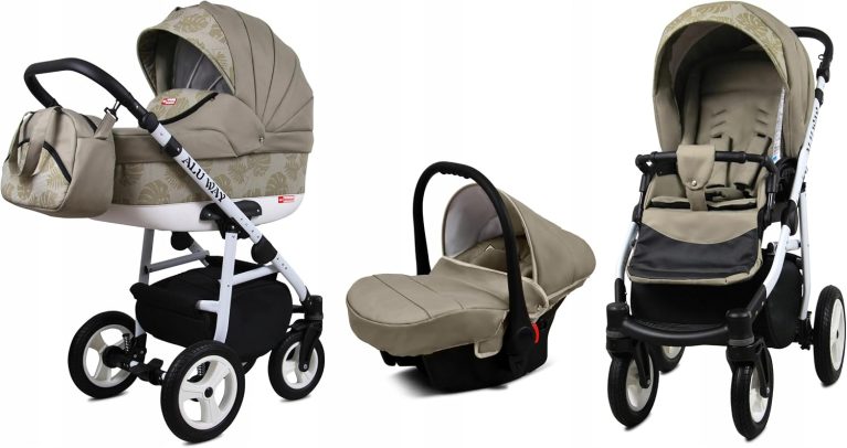 Poussette BabyLux Alu Way 3 en 1 avec nacelle, canne et siège auto inclus
