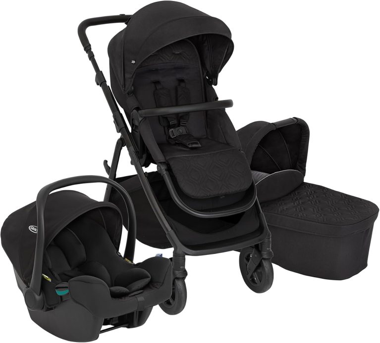 Graco Near2Me DLX Trio, Poussette, siège auto pour bébé et nacelle, poussette adaptée de l'âge de la naissance jusqu'à environ 4 ans (max. 22 kg), assise Slide2Me réglable en hauteur